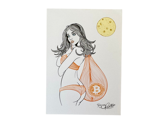 Bitcoin Girl post card