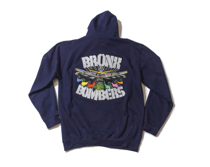 Bronx Bombers hand sewn embroidery on pullover hoody