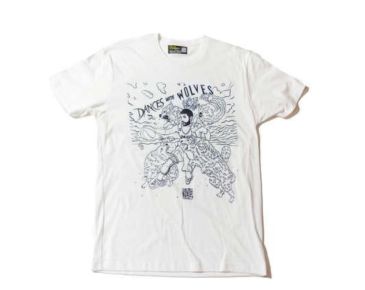 Dances with Wolves screenprinted white tee