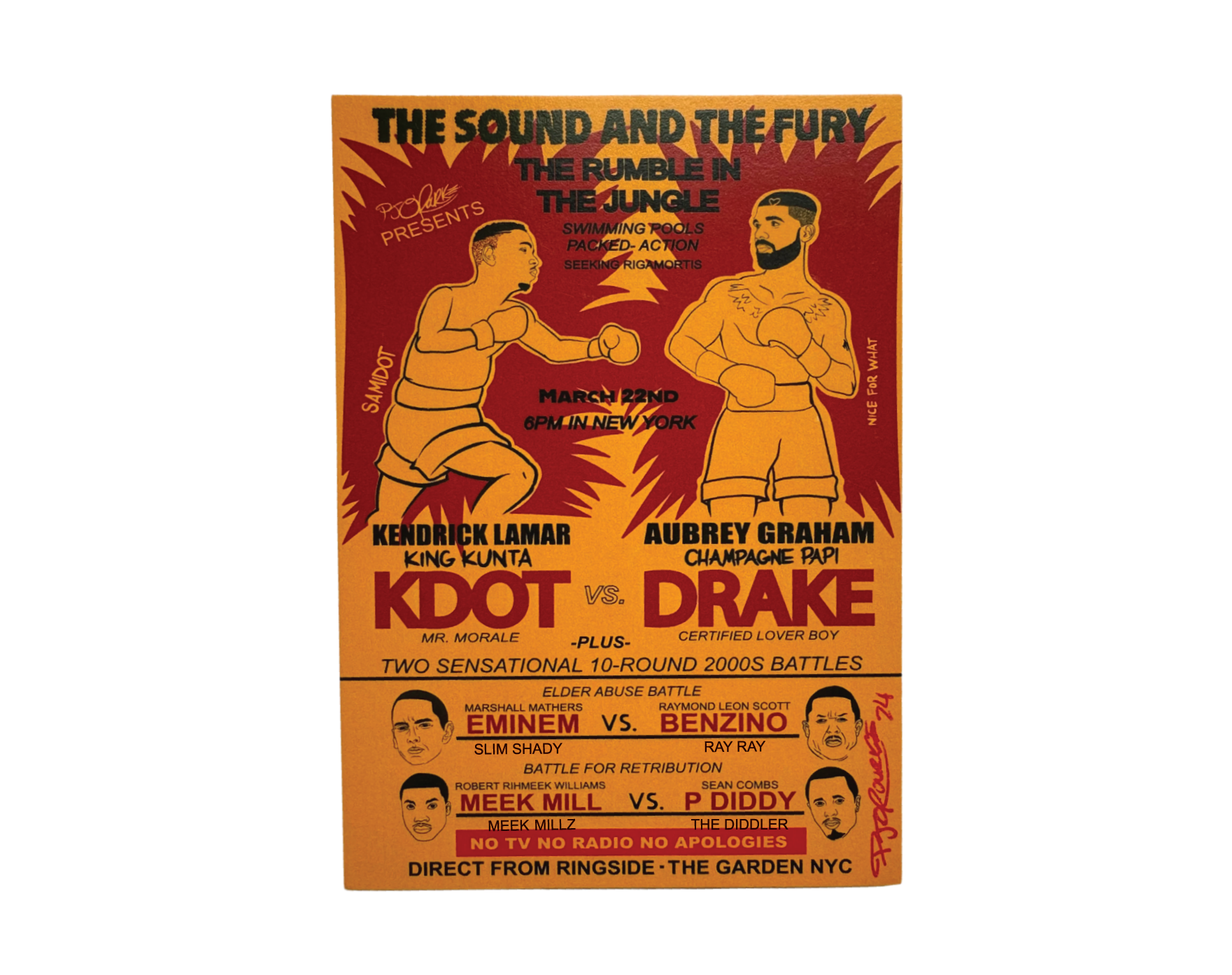 Kendrick vs. Drake post card – PJ O'Rourke