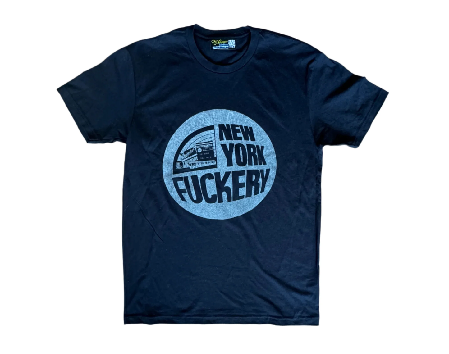 New York Fuckery screenprinted black tee 3M reflective ink