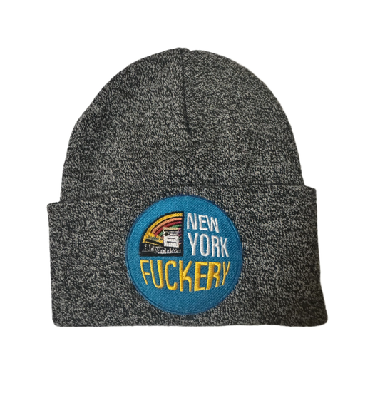 New York Fuckery grey blackout beanie