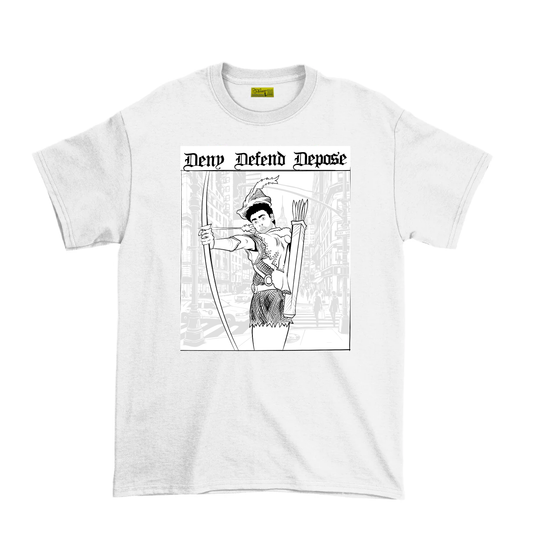 Deny Defend Depose screenprinted white tee