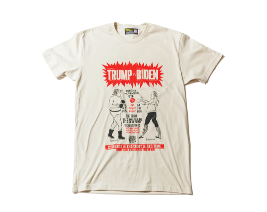 Trump vs. Biden screenprinted creme tee